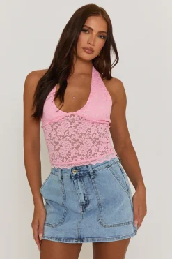Rebellious Fashion Acid Wash Blue Pocket Detail Denim Mini Skirt - Melania