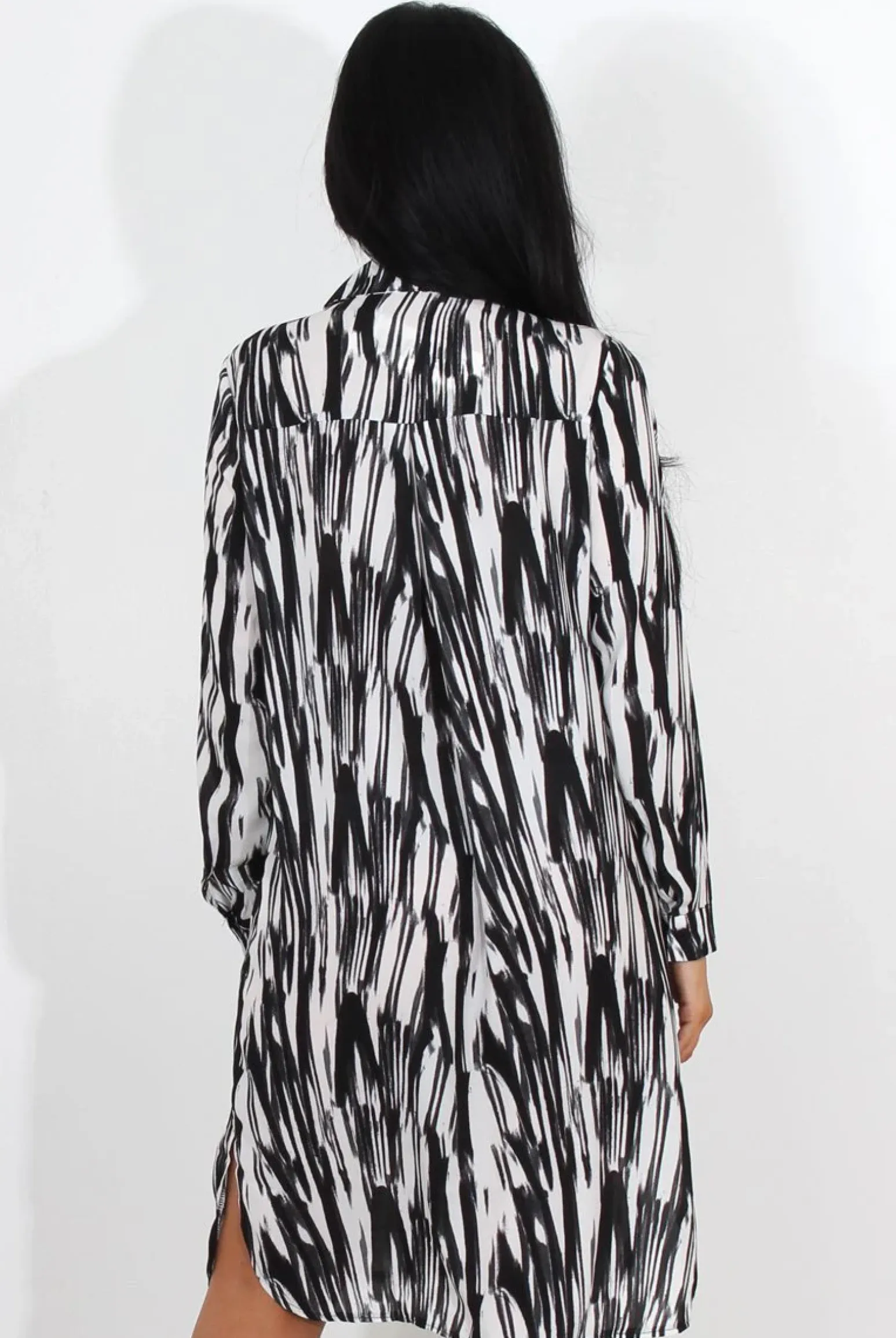 Rebellious Fashion Alva Black & White Shirt Dress