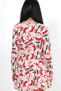 Rebellious Fashion Angelica Beige Snowman Swing Dress