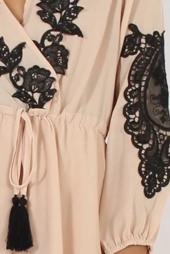Rebellious Fashion Apricot Applique Wrap Around Playsuit - Izzie