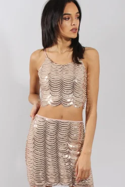 Rebellious Fashion Apricot Sequin Skirt - Milda