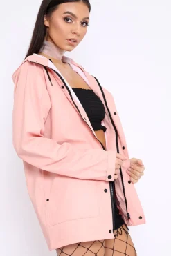 Rebellious Fashion Baby Pink Hooded Rain Jacket - Fox