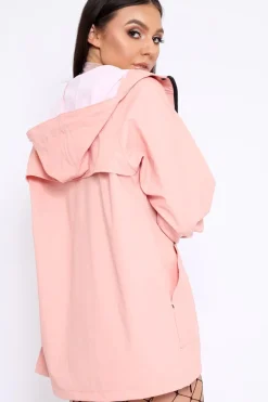 Rebellious Fashion Baby Pink Hooded Rain Jacket - Fox