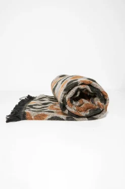 Rebellious Fashion Beige Black Leopard Print Knit Scarf - Addelyn