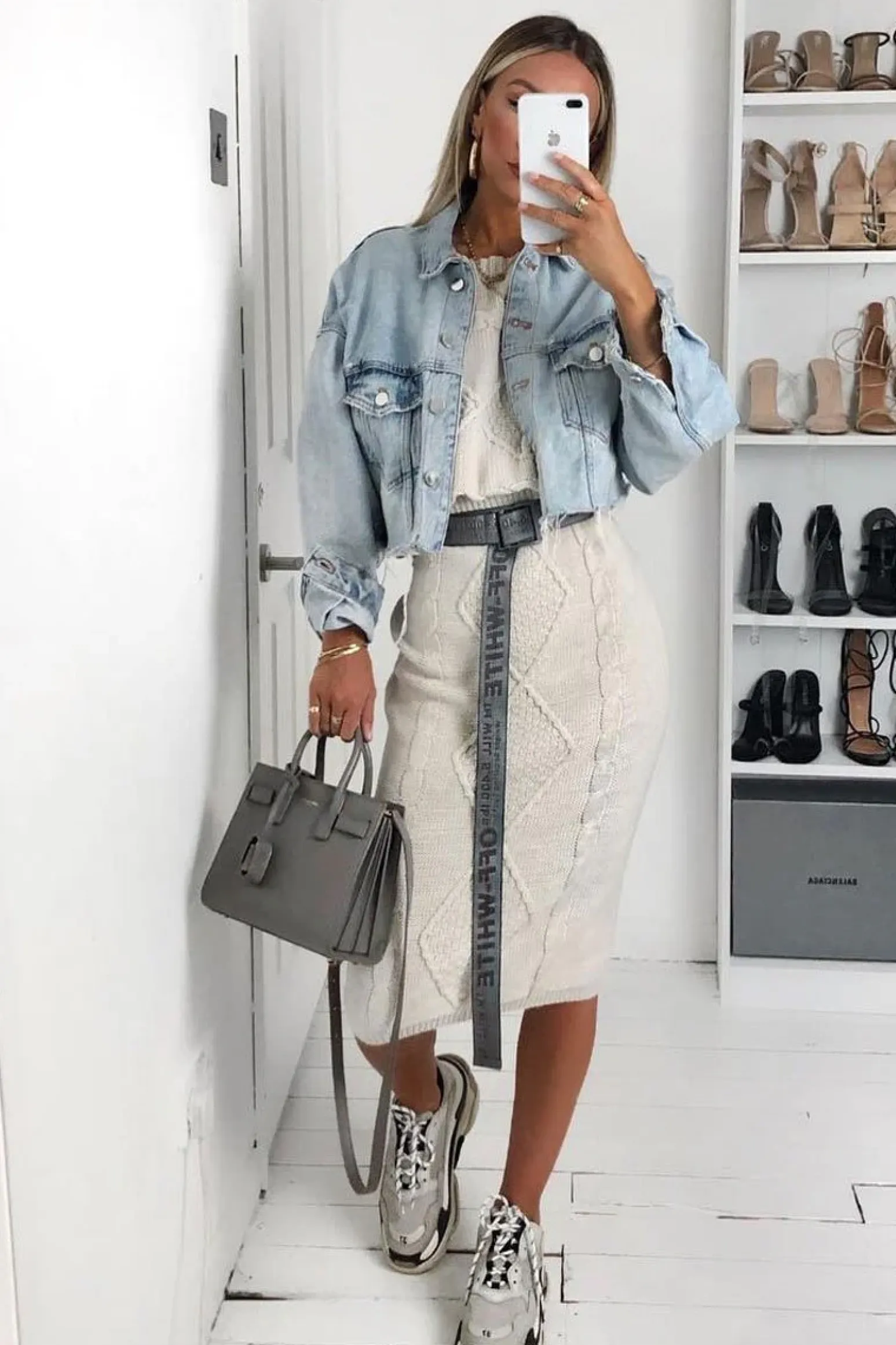 Rebellious Fashion Beige Cable Knit Jumper Midi Skirt Co-Ord - Mahari