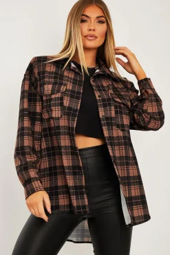 Rebellious Fashion Beige Checked Pocket Front Shirt - Haily