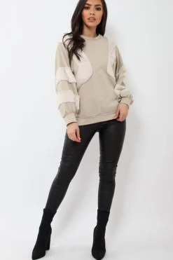 Rebellious Fashion Beige Jumper with Fur on Front and Sleeves - Mercedes
