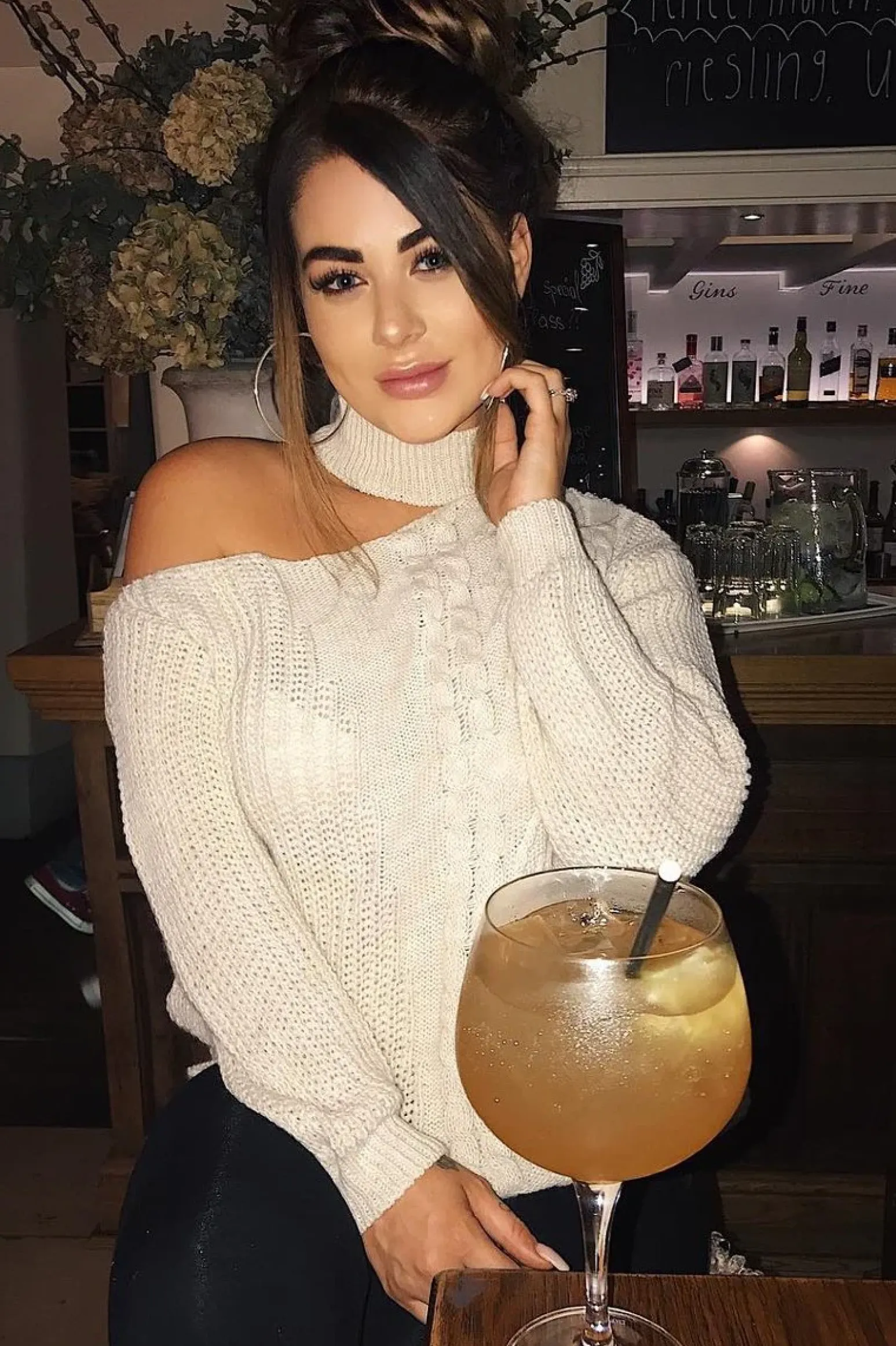 Rebellious Fashion Beige Knitted Slash Neck Off Shoulder Jumper - Hazel