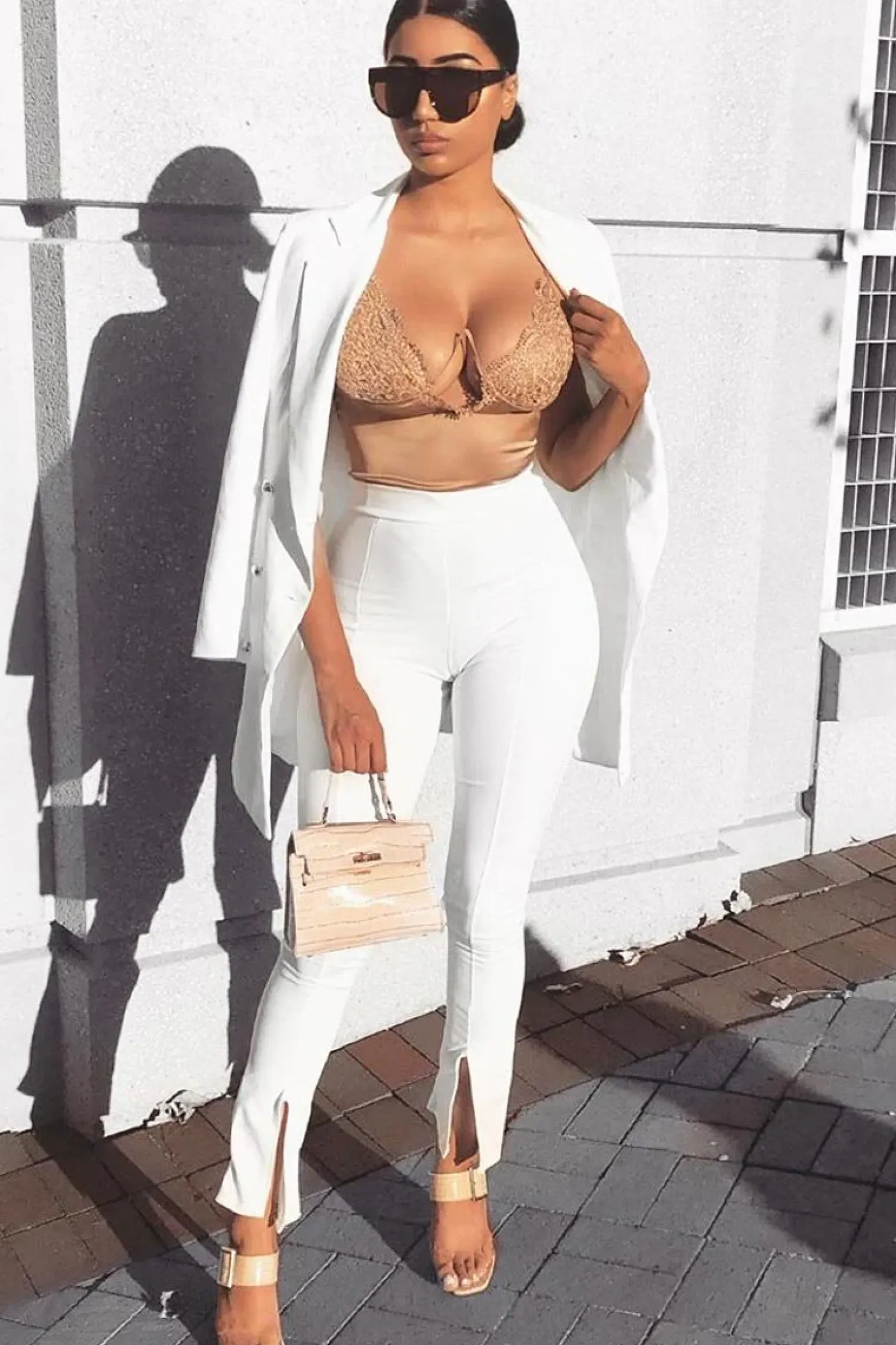 Rebellious Fashion Beige Lace Underwired Cup Detail Bodysuit - Mariah