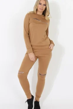 Rebellious Fashion Beige Loungewear Set - Khloe