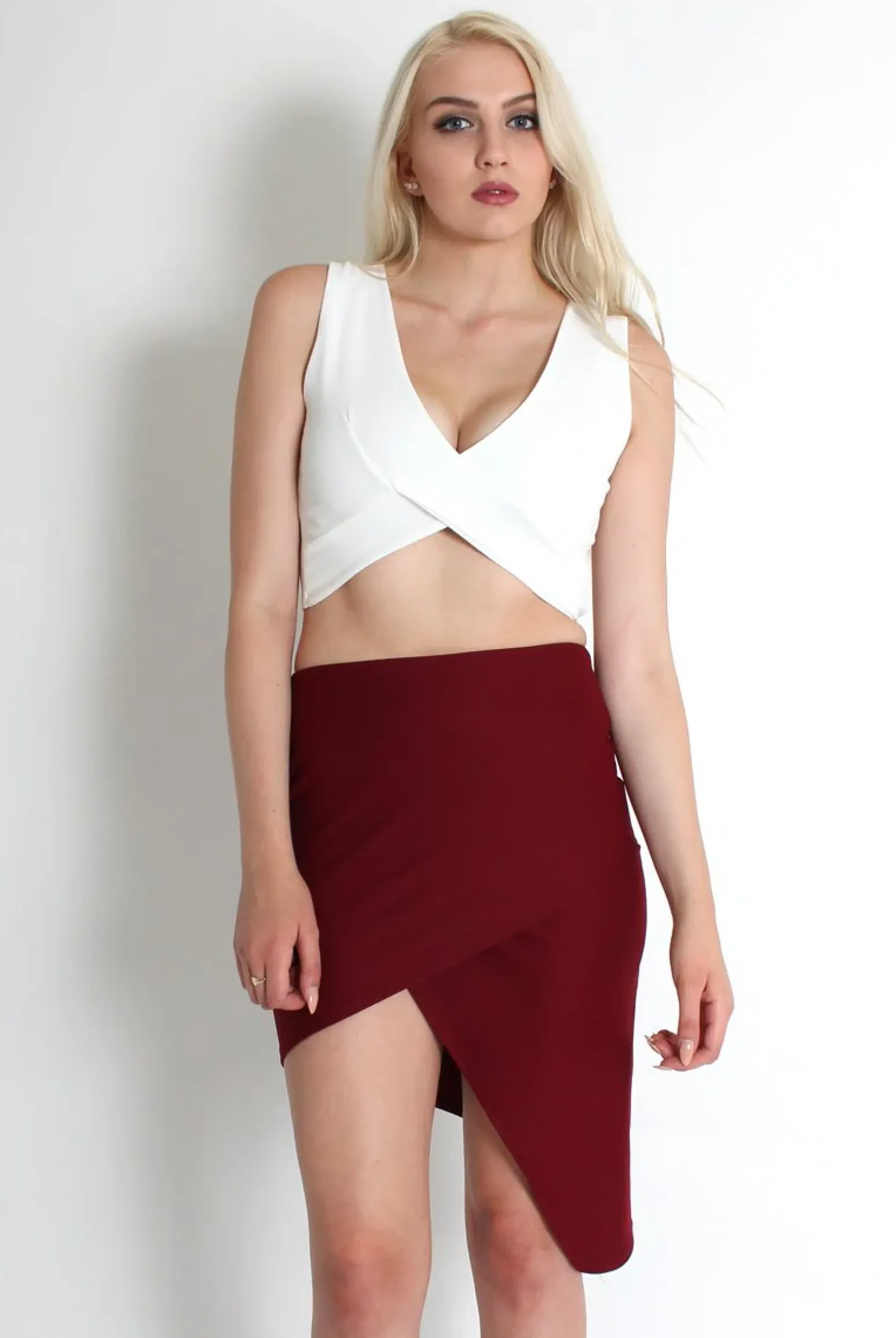Rebellious Fashion Billy Wine Asymmetric Skirt