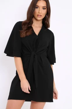 Rebellious Fashion Black Bow Tie Dress - Teagan