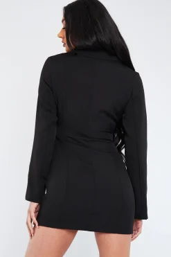 Rebellious Fashion Black Cut Out Blazer Dress - Braydee