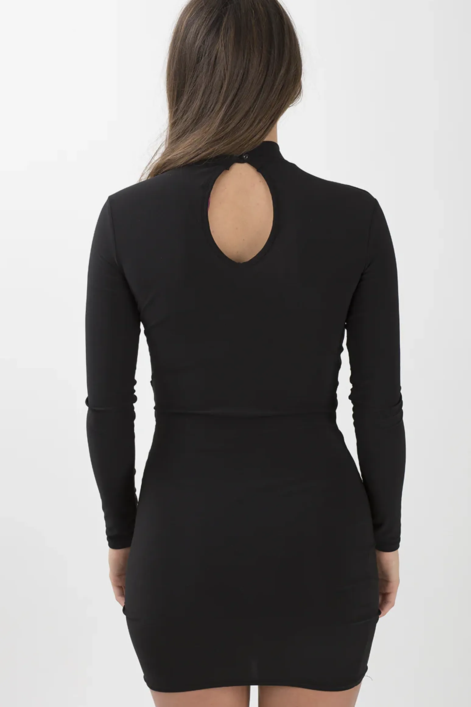 Rebellious Fashion Black Cut Out Choker Cross Over Bodycon Dress - Toula