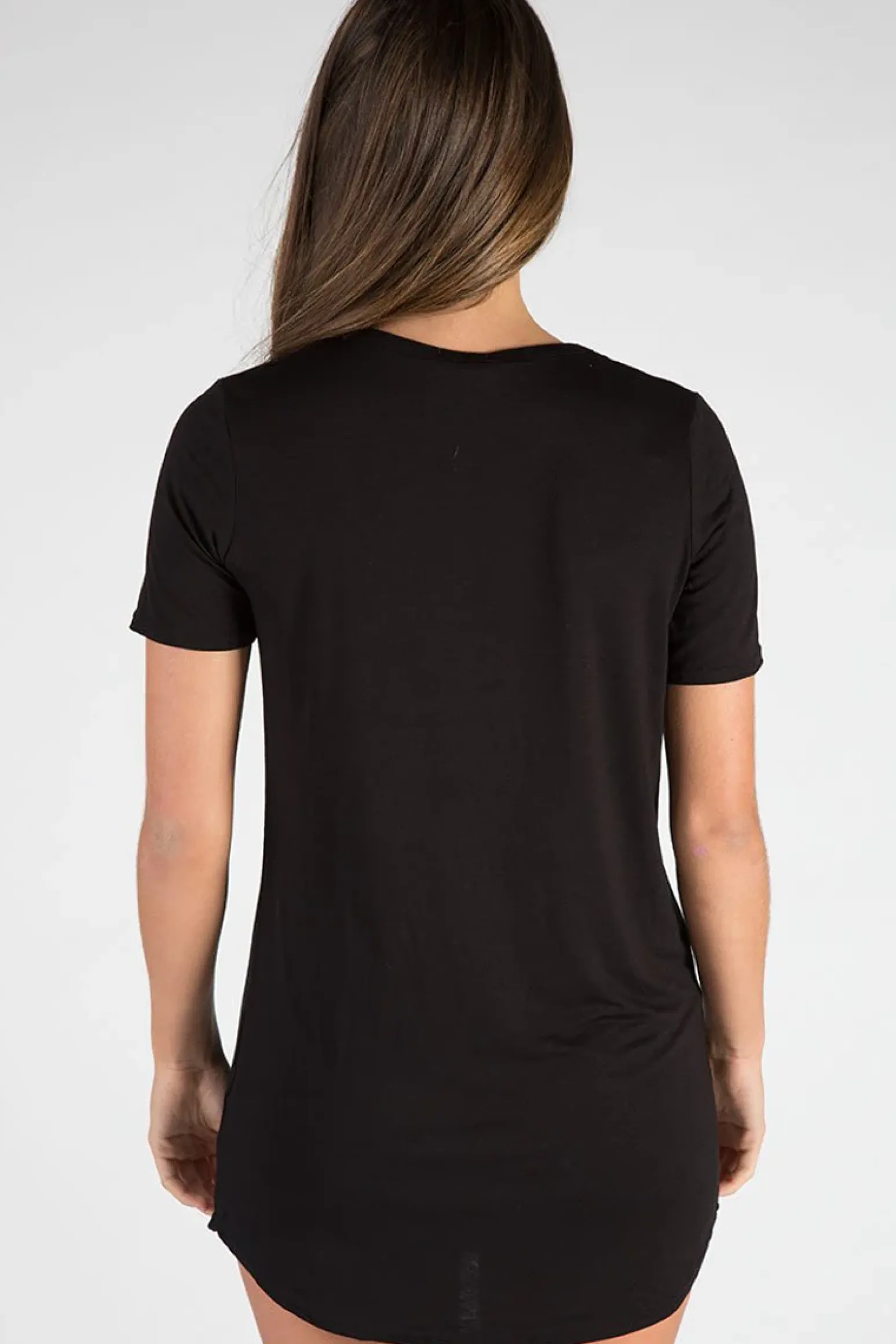 Rebellious Fashion Black Laser Cut Tie Dye T Shirt Dress - Imogen