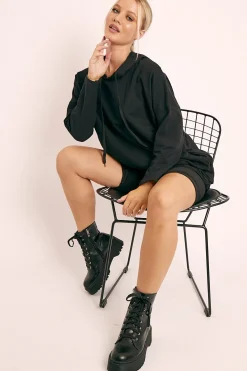 Rebellious Fashion Black Oversized Hoodie Jumper Dress - Mariah