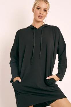 Rebellious Fashion Black Oversized Hoodie Jumper Dress - Mariah