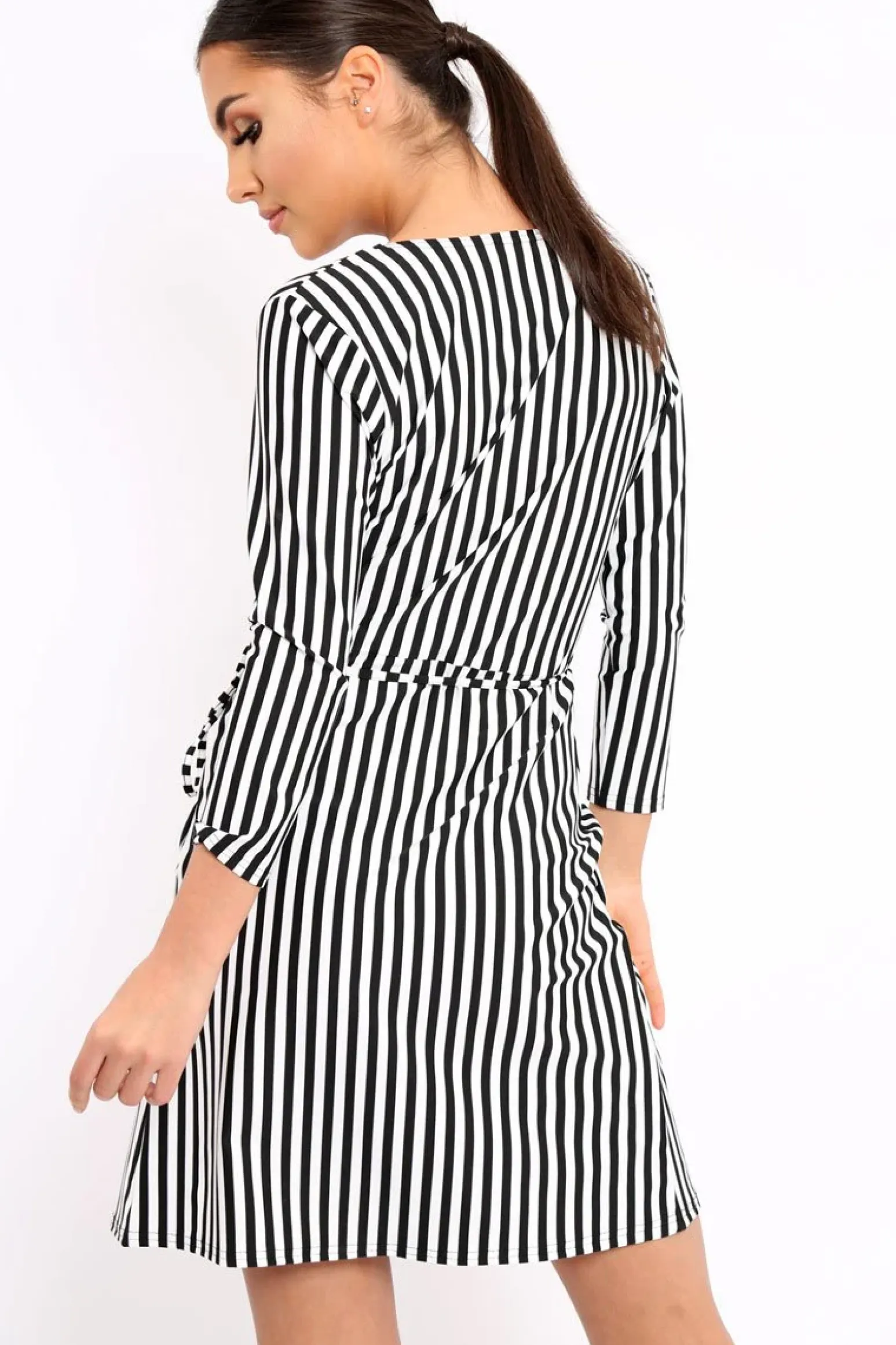 Rebellious Fashion Black Stripe Dress - Imogene