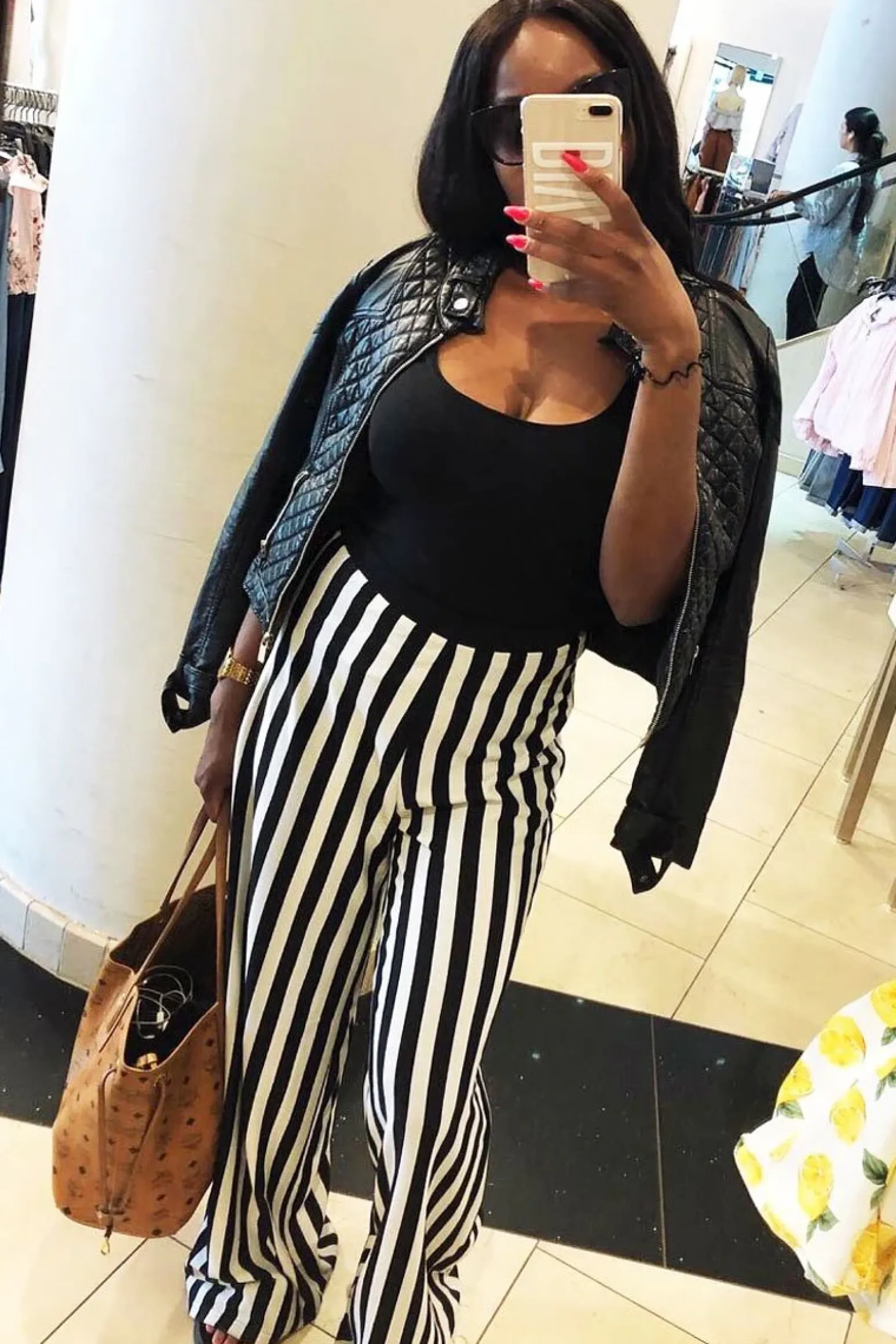 Rebellious Fashion Black and White Striped Wide Leg Trousers - Blakley