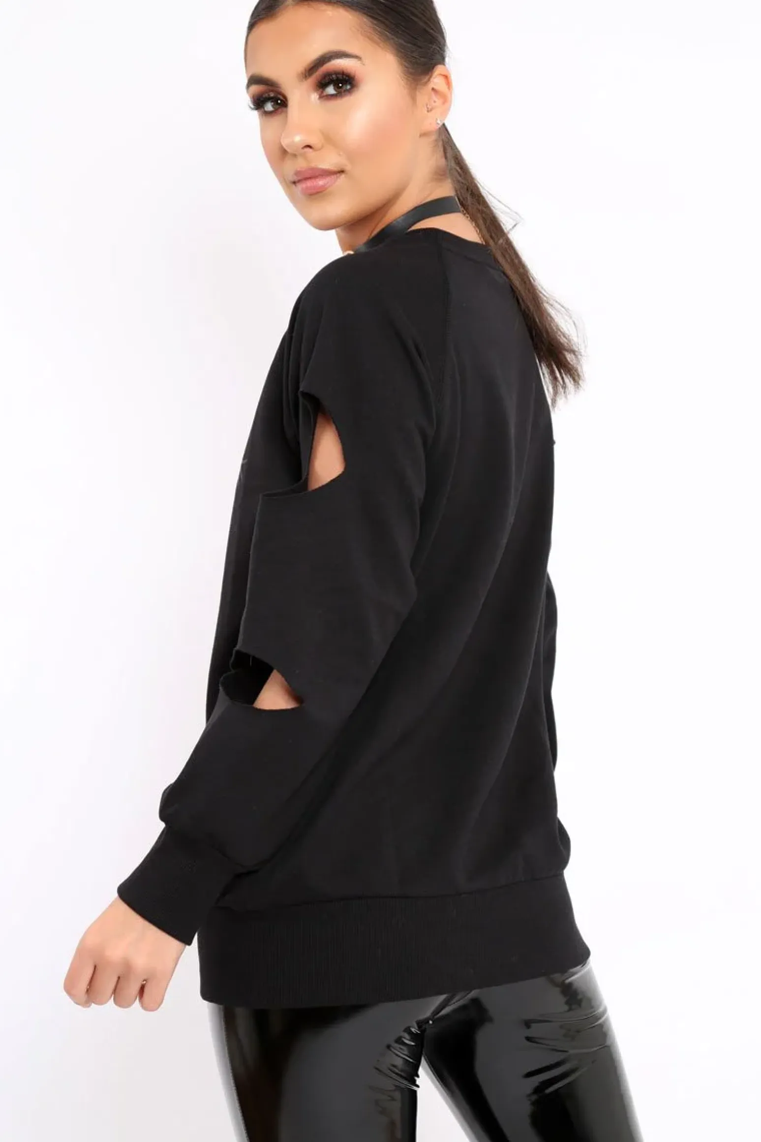Rebellious Fashion Black Anti Social Slogan Jumper - Aaruhi