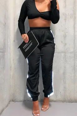 Rebellious Fashion Black Asymmetric Crop Top - Nicki