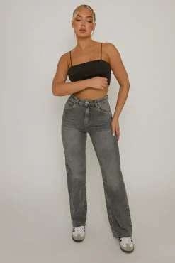 Rebellious Fashion Black Basic Strappy Crop Top - Rosaria