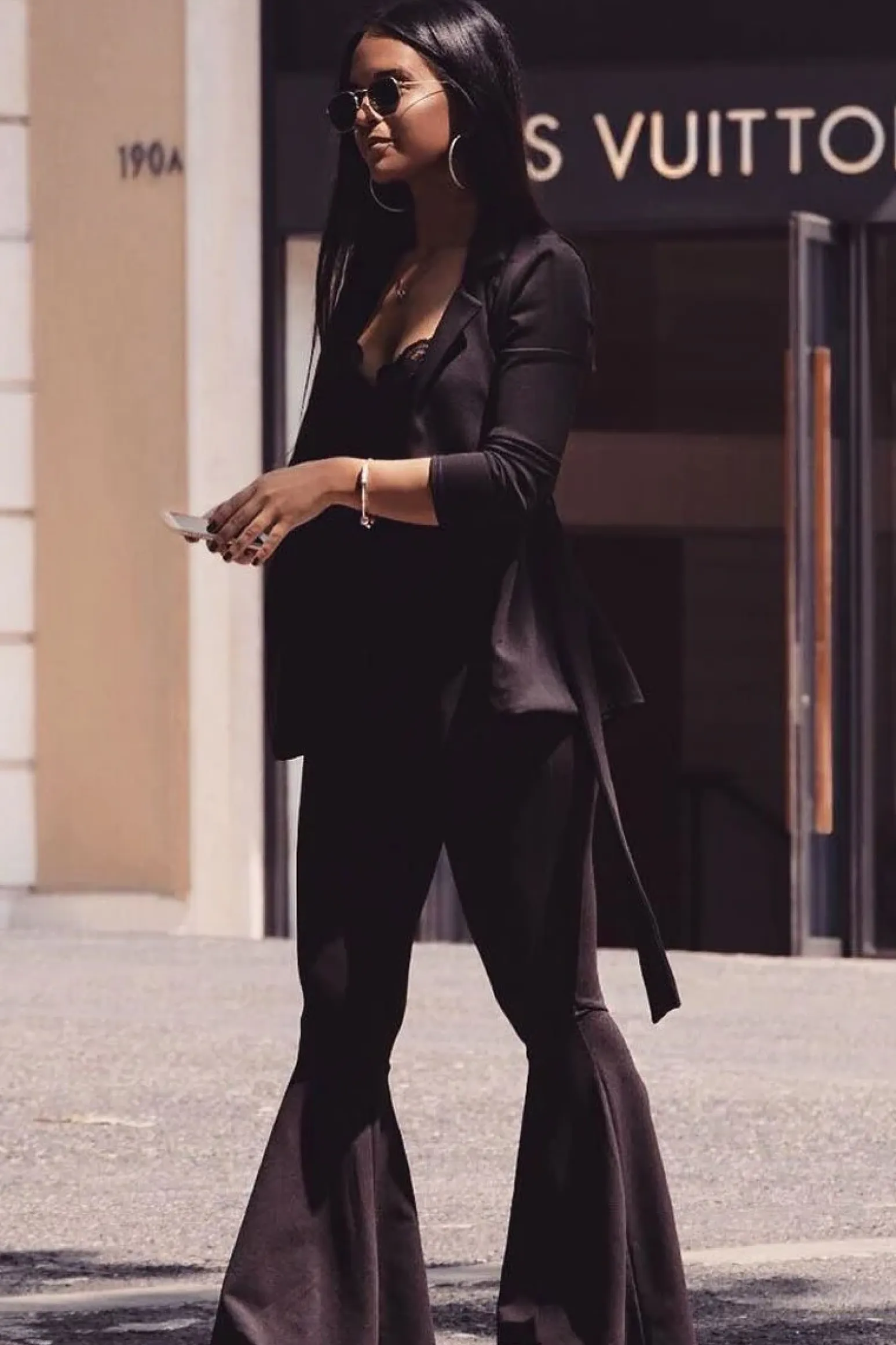 Rebellious Fashion Black Belted Blazer - Kenna