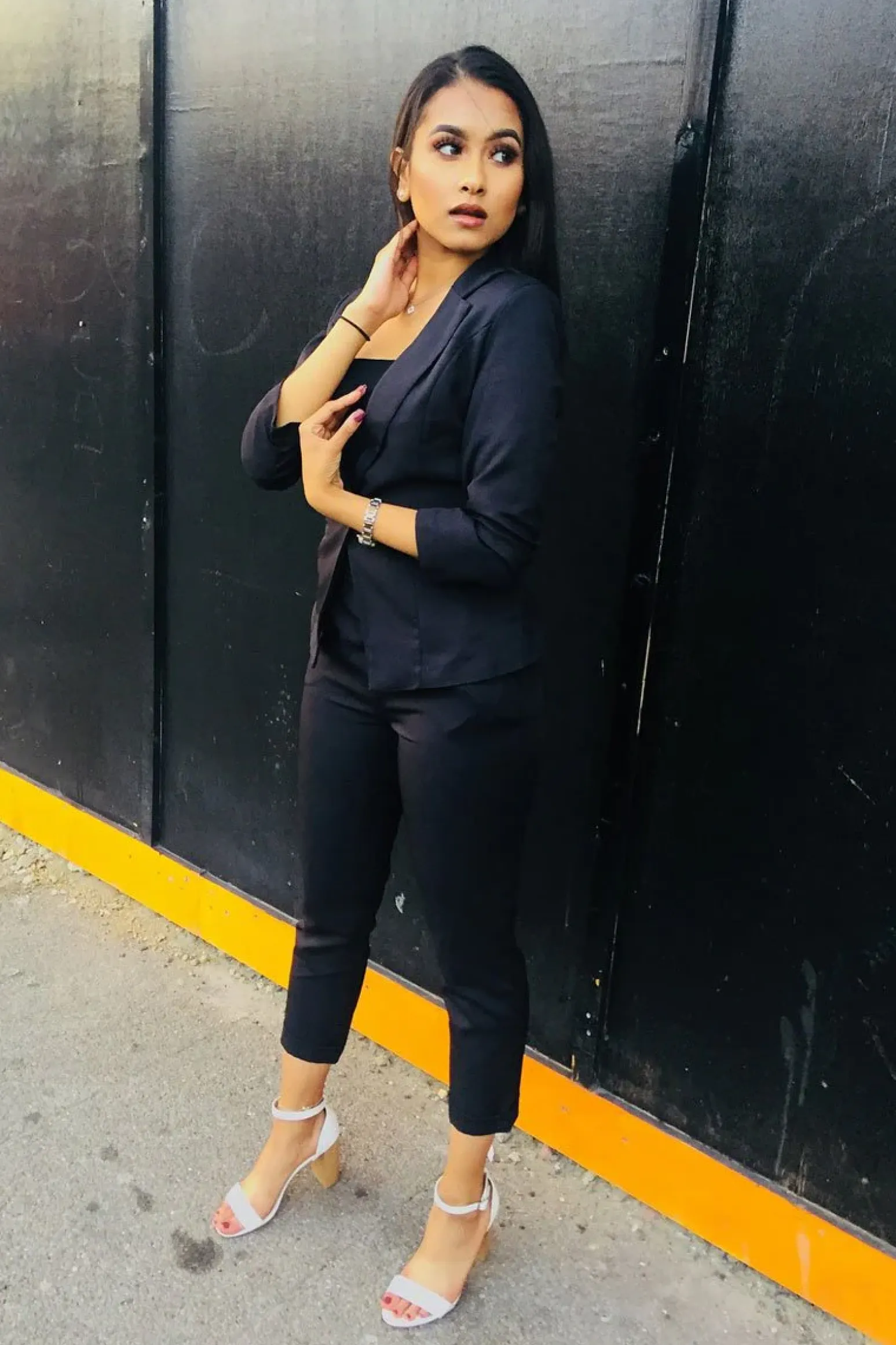 Rebellious Fashion Black Blazer and Trousers Co-Ord - Rossie
