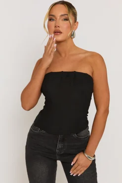 Rebellious Fashion Black Boned Corset Top - Natalya