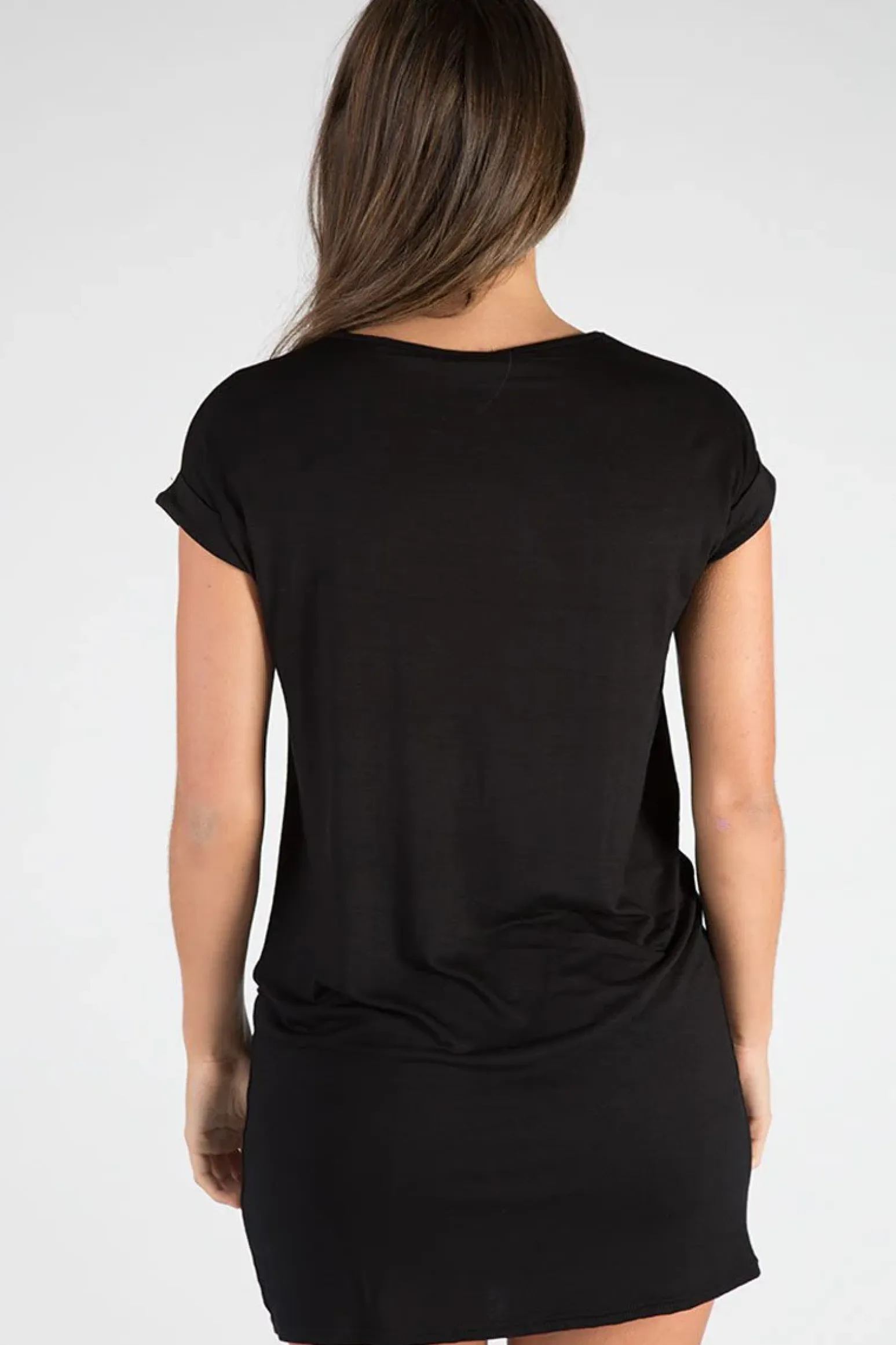 Rebellious Fashion Black Born To Fly Slogan T-Shirt Dress - Isabella
