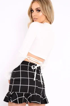 Rebellious Fashion Black Check Frill Skirt - Colbie