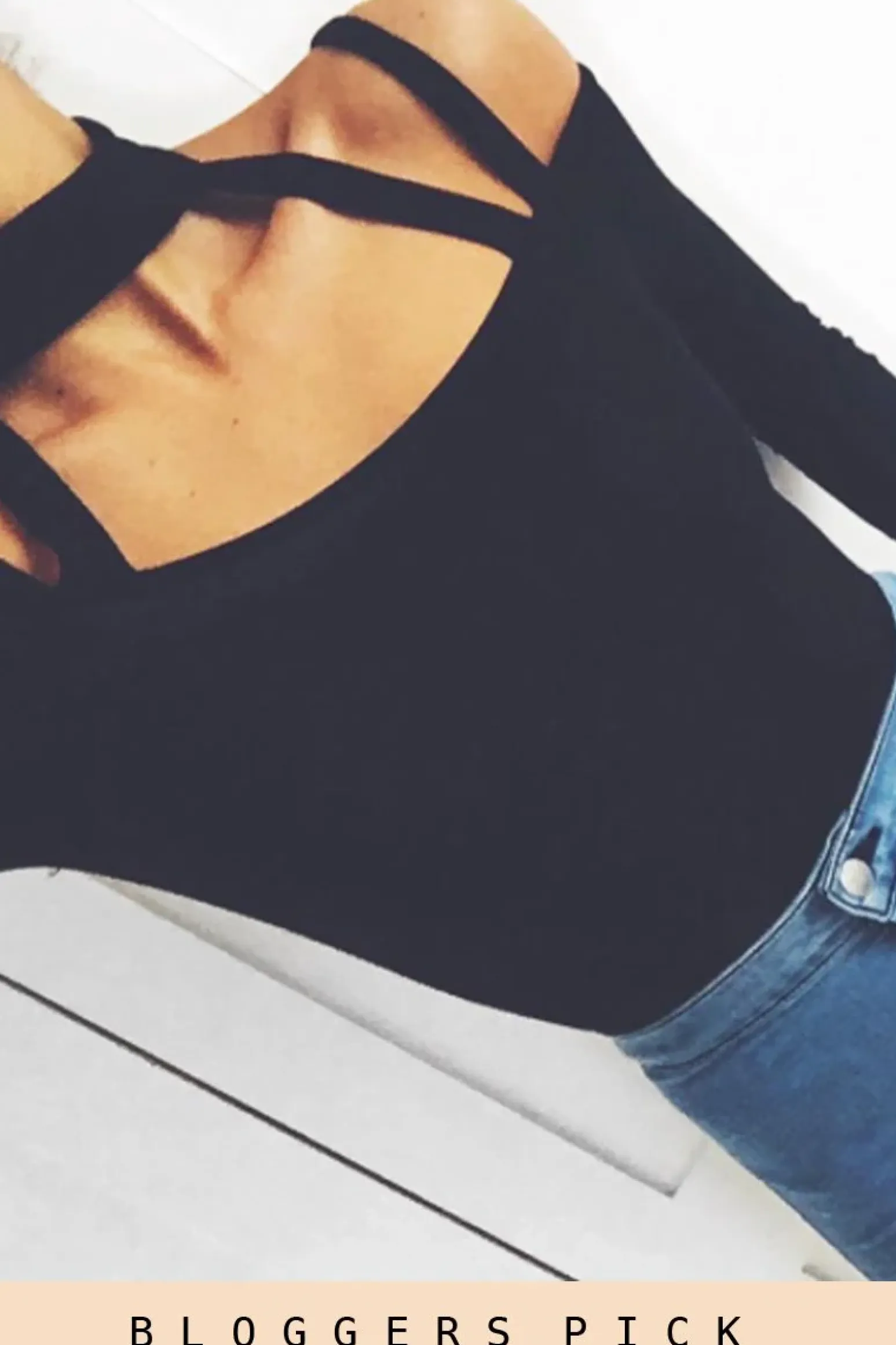 Rebellious Fashion Black Choker Neck Strappy Bodysuit - Jenny
