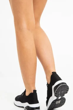 Rebellious Fashion Black Chunky Cleated Sole Knit Trainers - Marzia