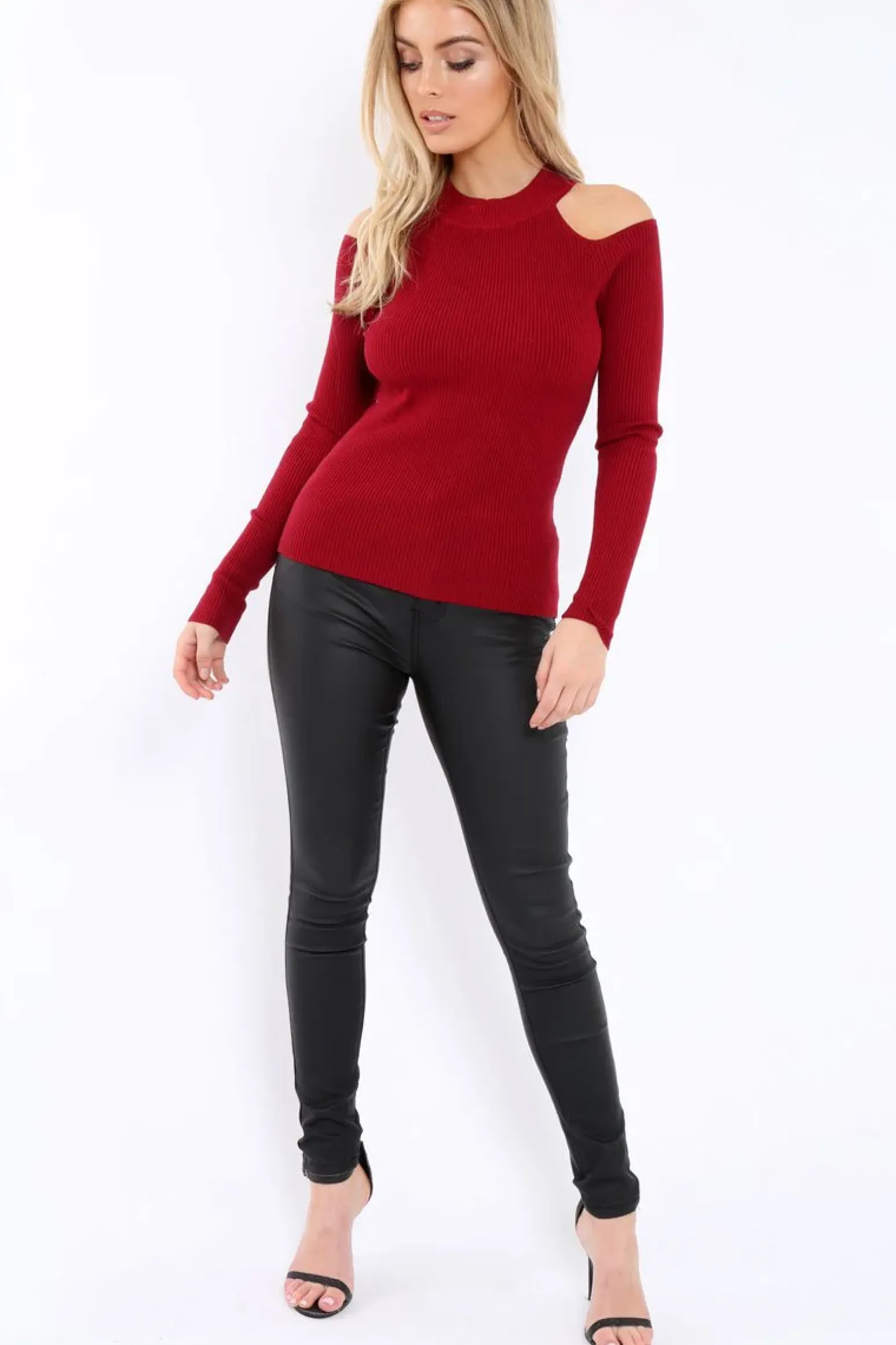 Rebellious Fashion Black Coated Skinny Jeans - Teya