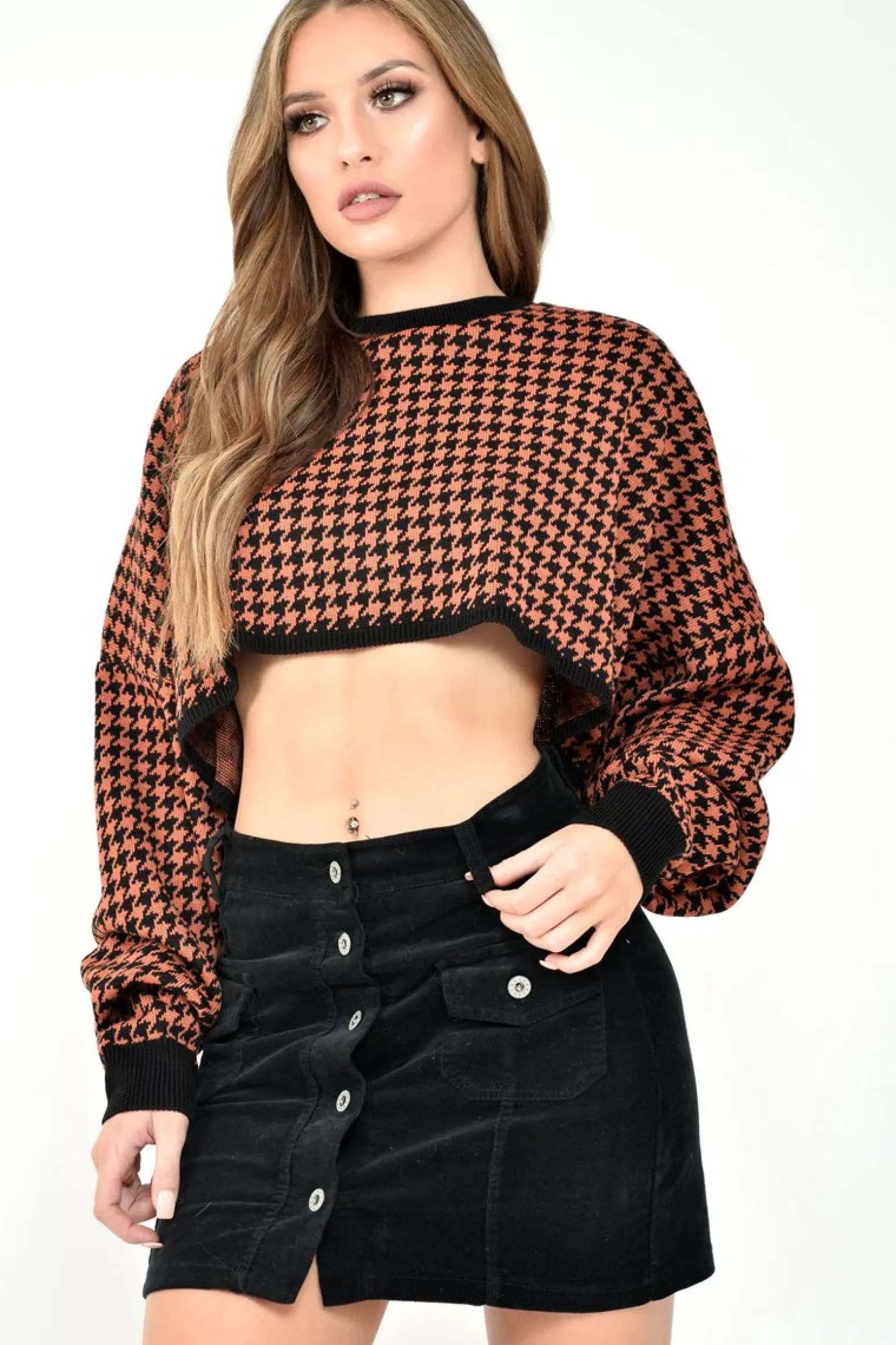 Rebellious Fashion Black Corduroy Button Front Skirt - Izzabel