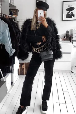 Rebellious Fashion Black Corduroy Mom Jeans - Oprah