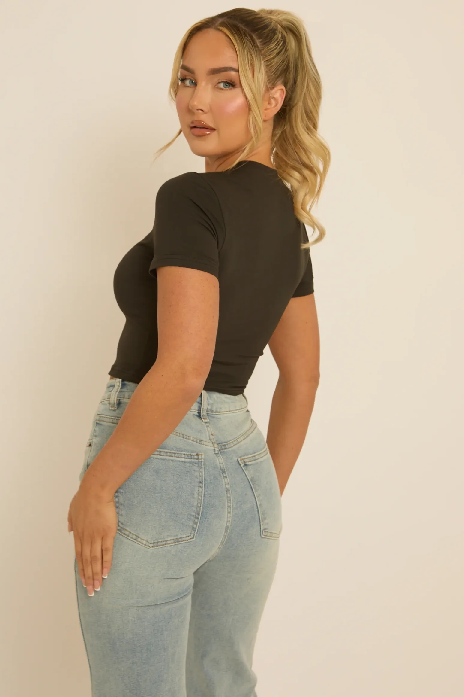 Rebellious Fashion Black Cowgirl Boots Crop Tshirt - Precious