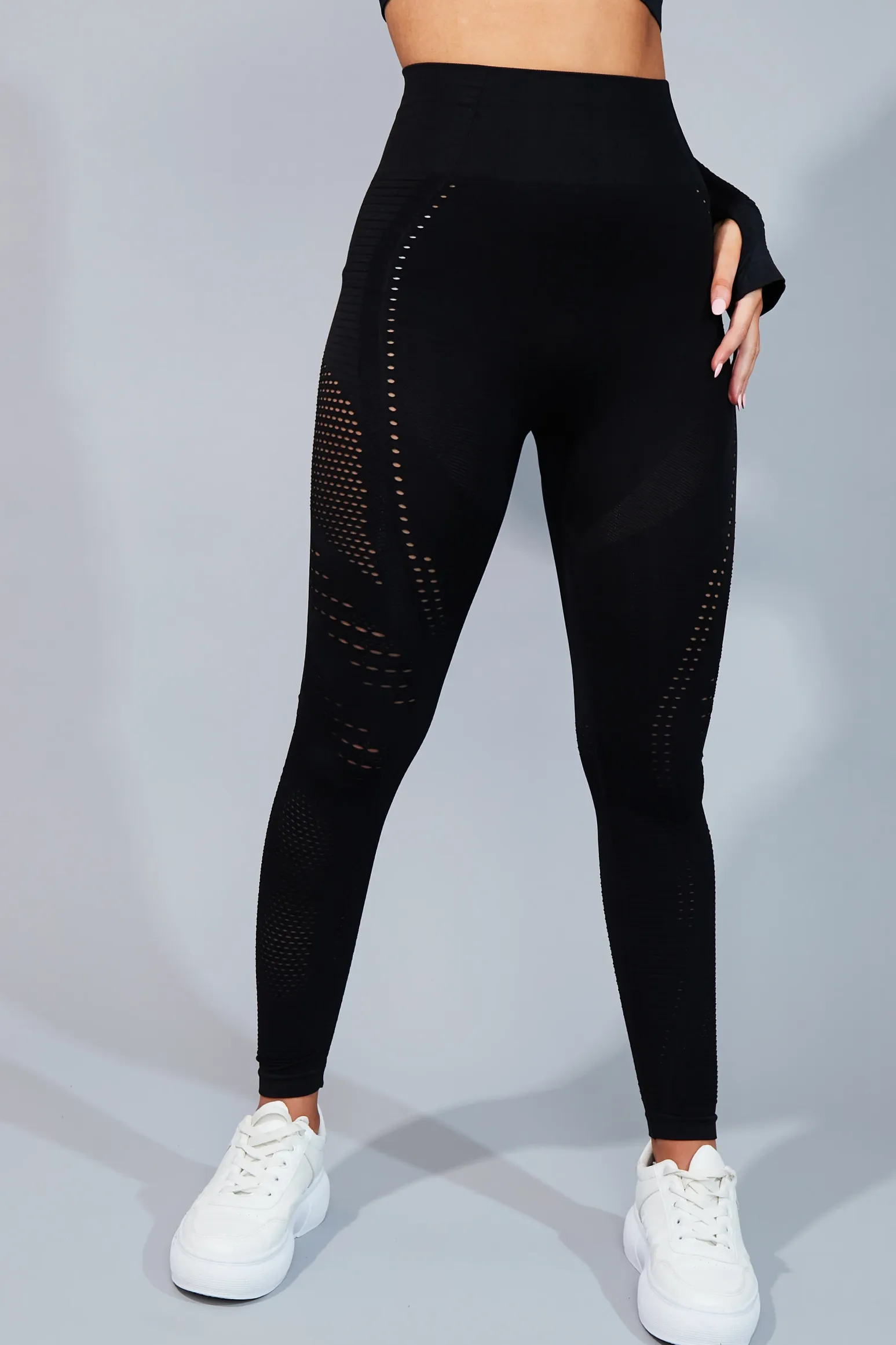 Rebellious Fashion Black Cut Out Gym Leggings - Elodie