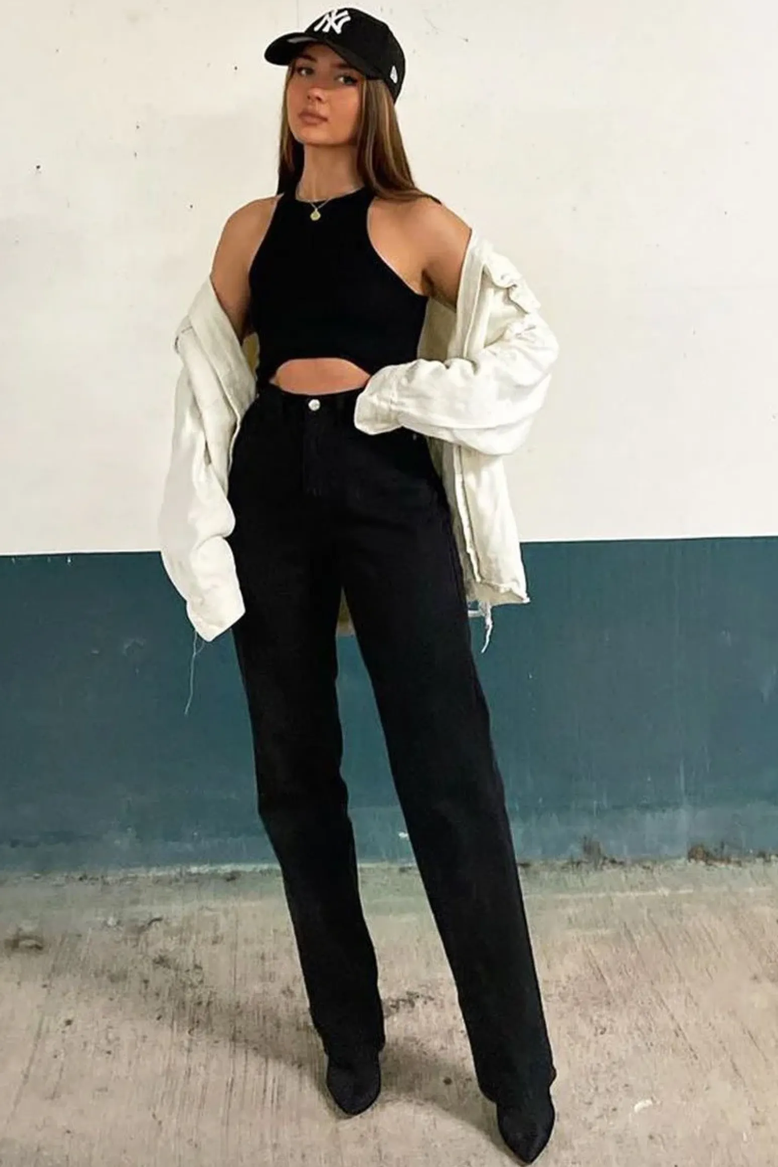 Rebellious Fashion Black Denim Extra Long Straight Leg Jeans - Blaise
