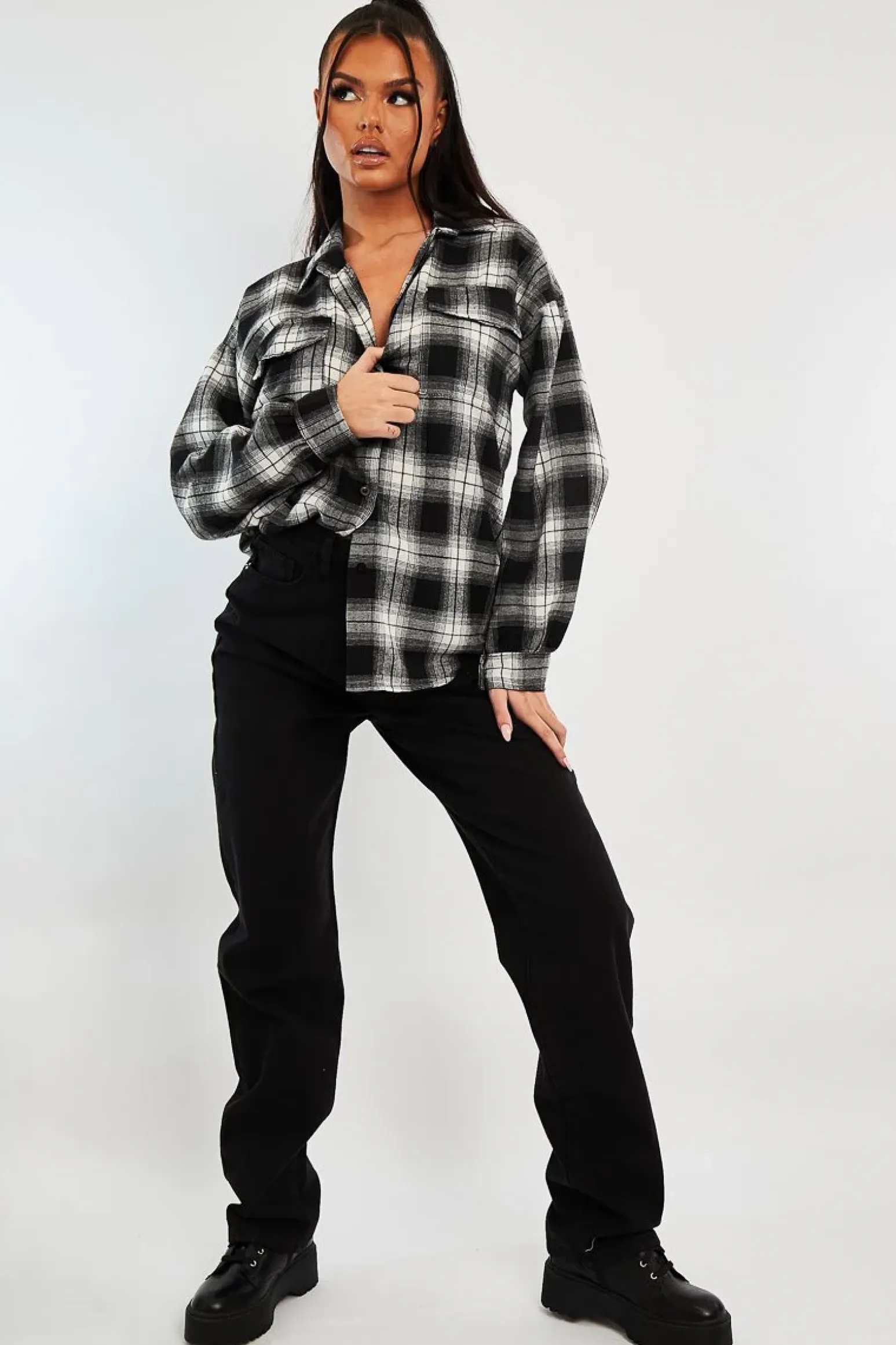 Rebellious Fashion Black Denim Extra Long Straight Leg Jeans - Blaise