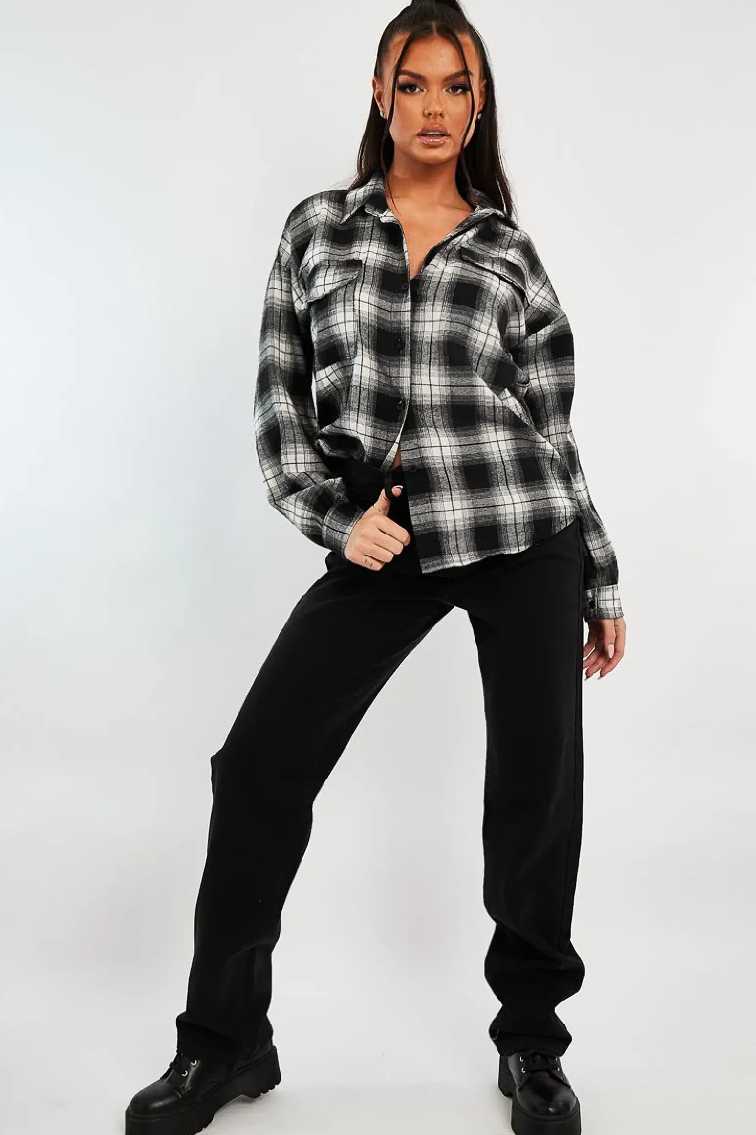 Rebellious Fashion Black Denim Extra Long Straight Leg Jeans - Blaise