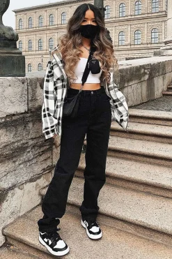 Rebellious Fashion Black Denim Extra Long Straight Leg Jeans - Blaise