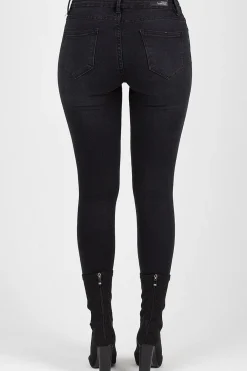 Rebellious Fashion Black Denim Studded Jeans -Georgia