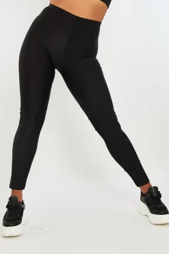 Rebellious Fashion Black Disco Fabric Leggings - Chrissa