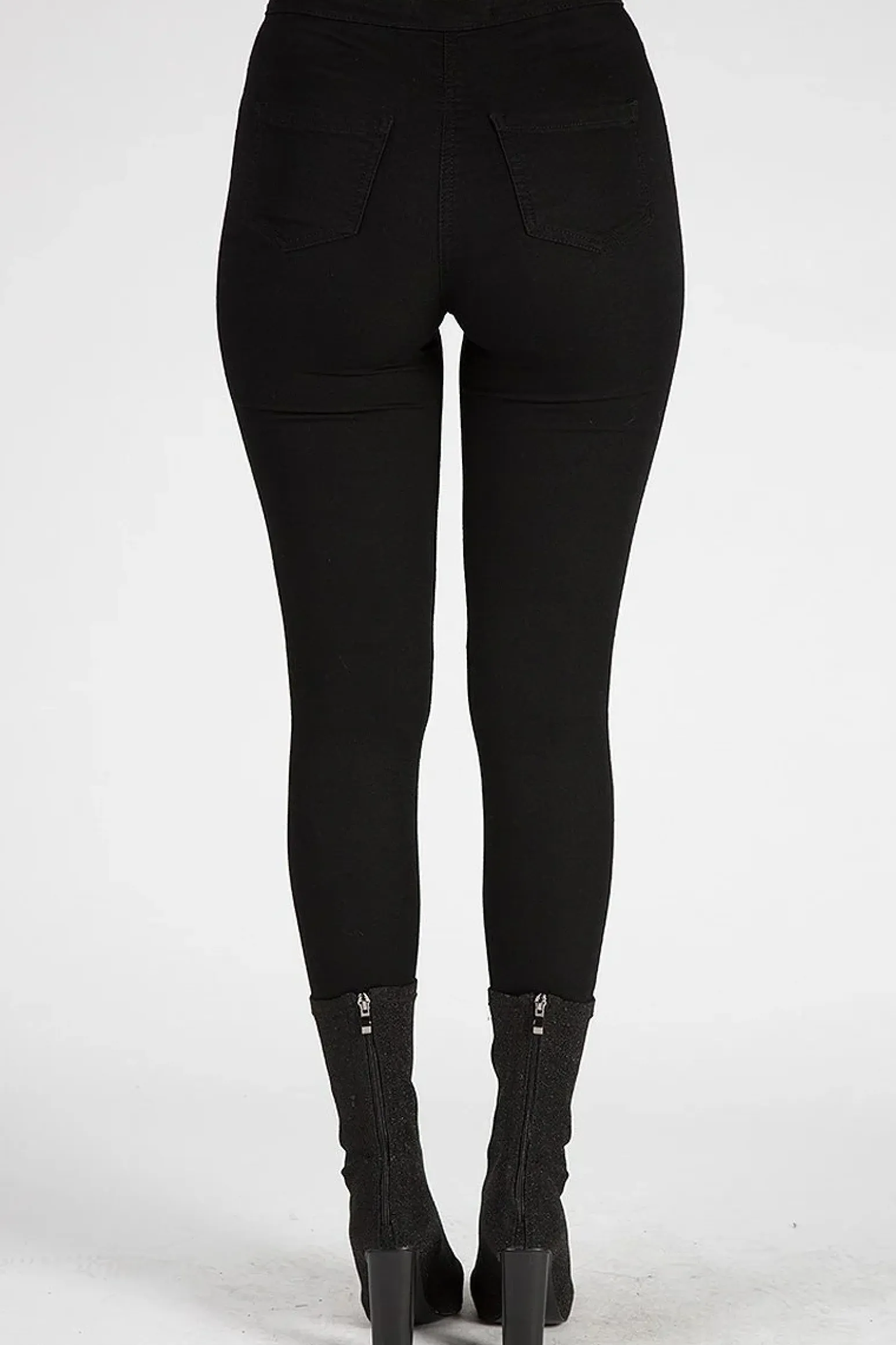Rebellious Fashion Black Distressed High Waisted Skinny Jeans - Jasmine