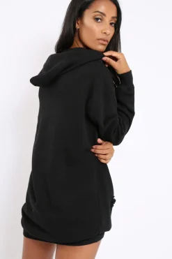 Rebellious Fashion Black Distressed Oversized Hoodie - Khloe