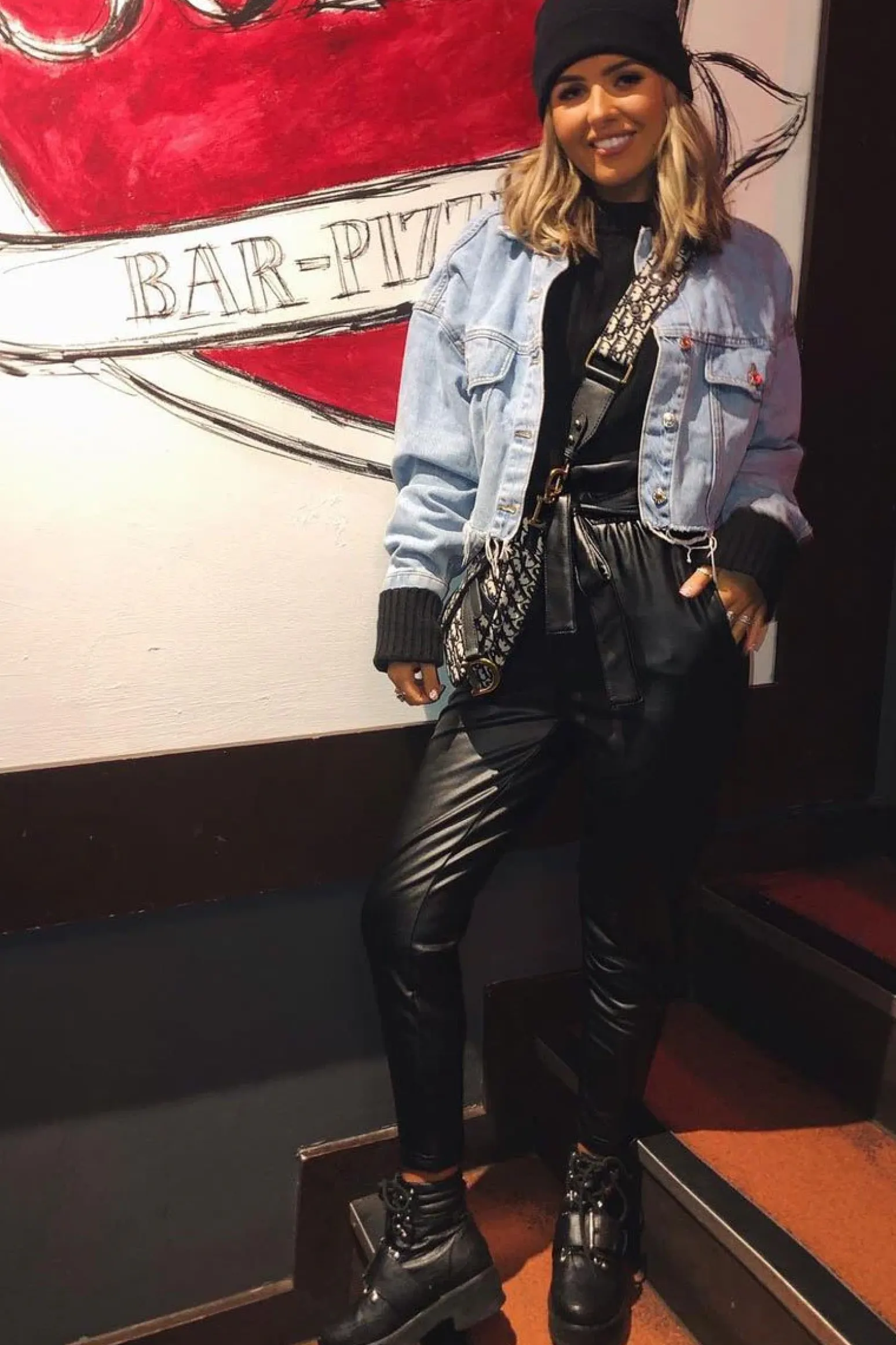 Rebellious Fashion Black Faux Leather Tie Waist Tapered Trousers - Calina