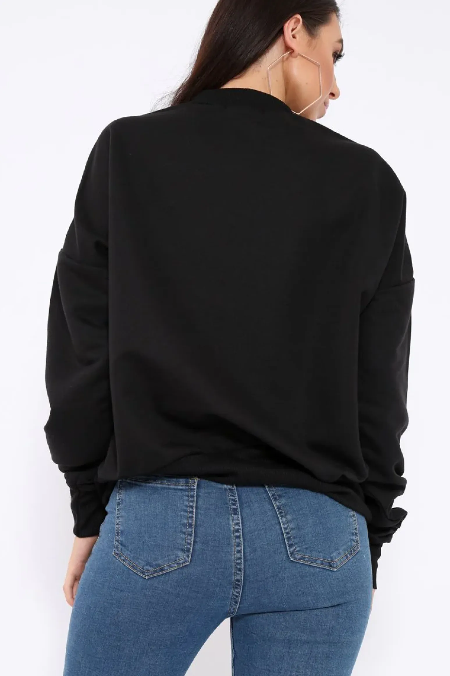 Rebellious Fashion Black Fearless Paint Splatter Sweatshirt - Eliza