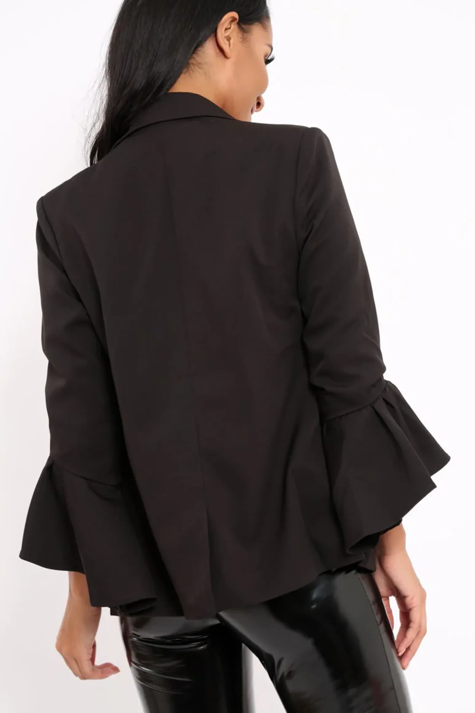 Rebellious Fashion Black Flare Blazer - Vesa