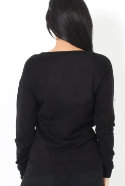 Rebellious Fashion Black Flawless Slogan Sweatshirt- Venessa